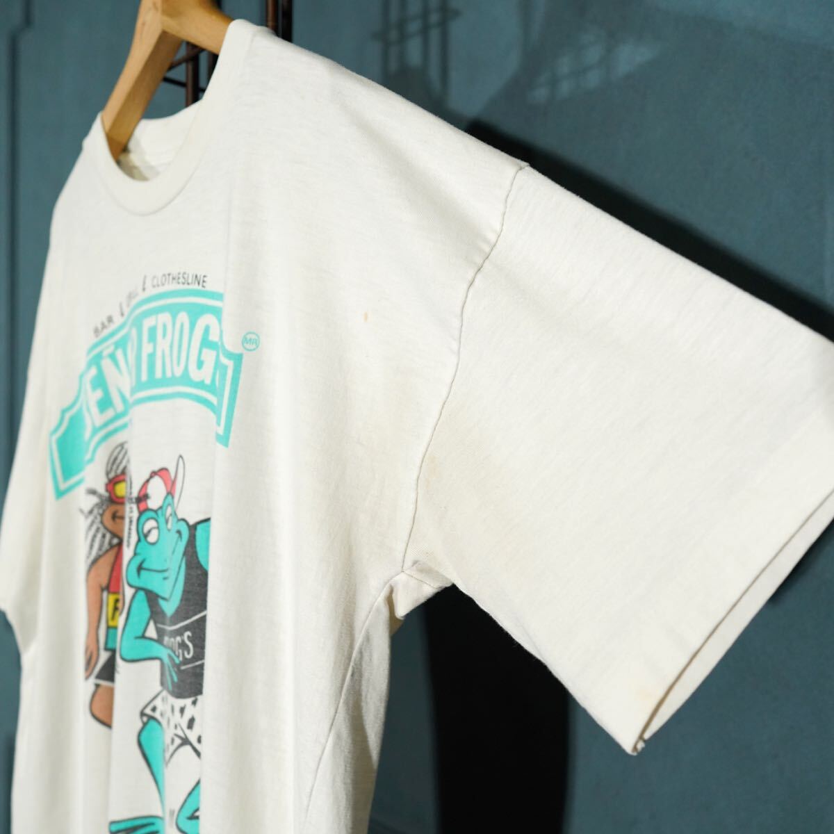 90's USA VINTAGE Carlos'n charlie's SENOR FROGS FROG PRINT DESIGN T SHIRT/90年代アメリカ古着カエルプリントデザインTシャツ_画像6