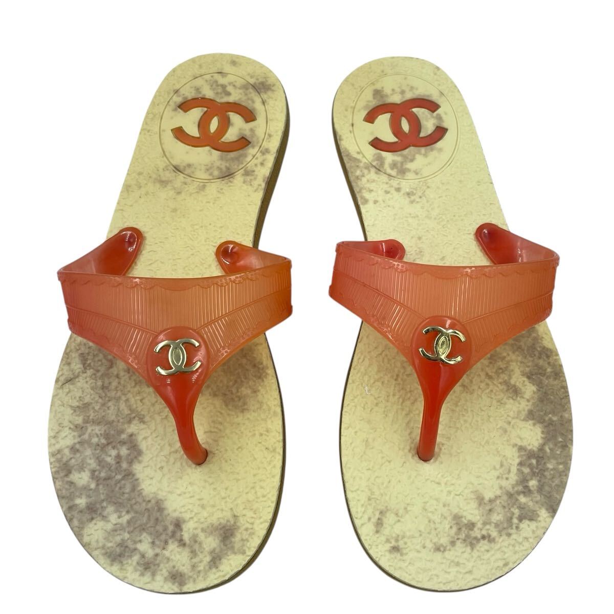 ★華やぐ飾りつけ★CHANEL サンダル CHANEL シャネル サンダル ビーチサンダル ココマーク AH4-1