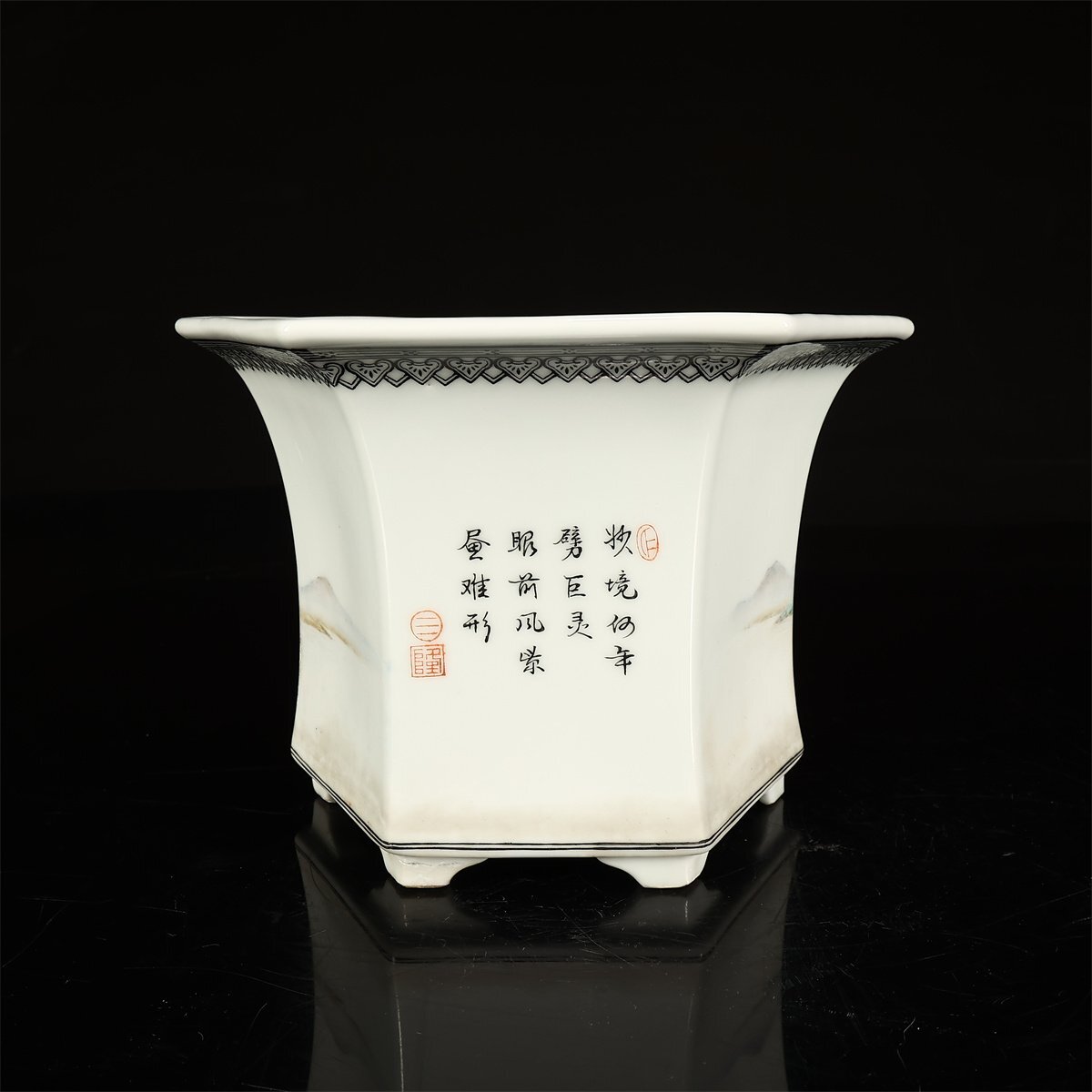 中国 粉彩山水紋植木鉢 送料込み0719 中国 粉彩山水紋植木鉢 送料込み0719 中国 粉彩山水紋植木鉢 送料