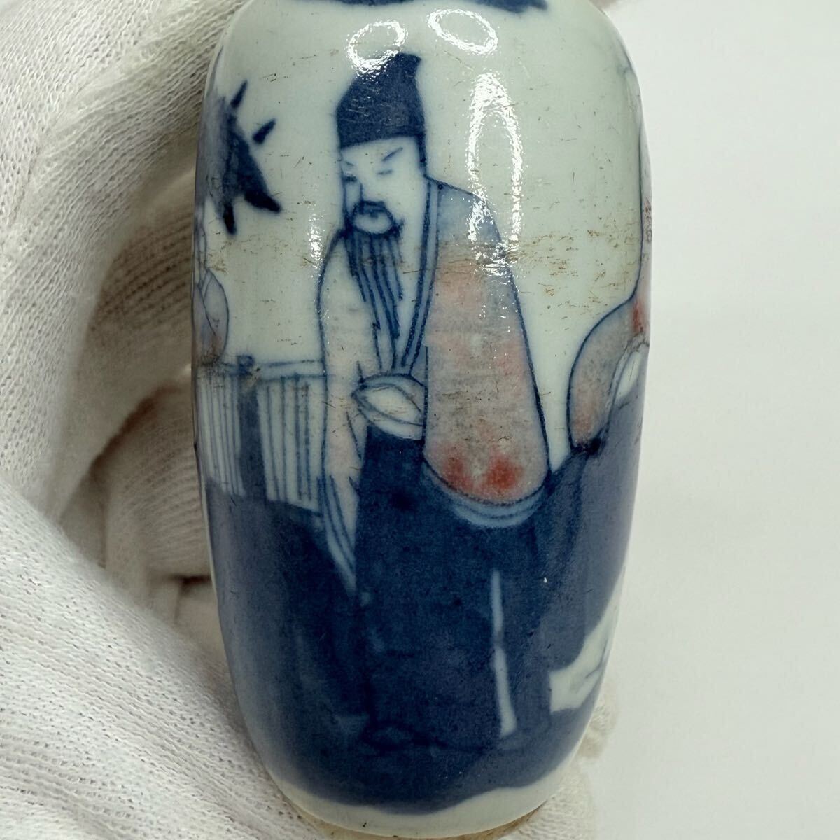 CB4-中国古美術 時代物 染付 赤絵 青花釉裡紅 壺 小壺 鼻煙壺