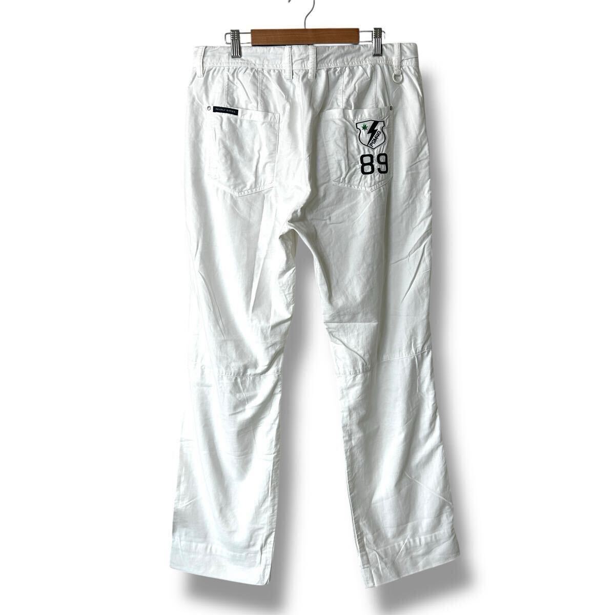 極美品/XL相当 パーリーゲイツ スラックス デカロゴ 極薄手 白 サイズ7 6/XL PEARLY GATES パーリーゲイツ ゴルフウェア パンツ リング