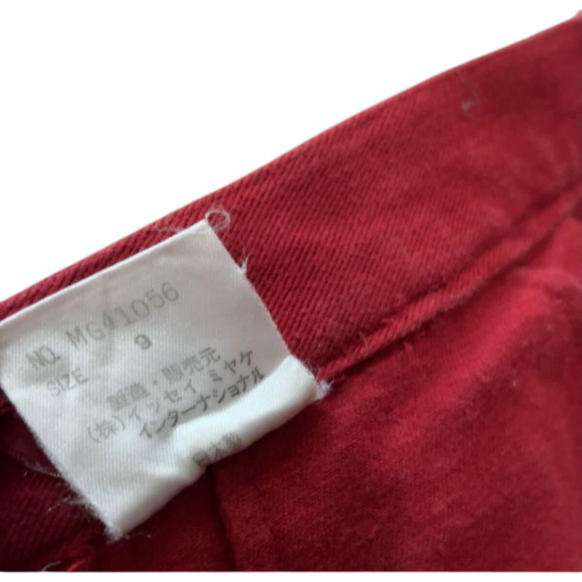 イッセイミヤケ 80s筆タグ パンツ　ISSEY MIYAKE 足掛けズボン OLD ヴィンテージ 筆タグ　80年代　希少　レッド　赤　OLD トレンカ　_画像5