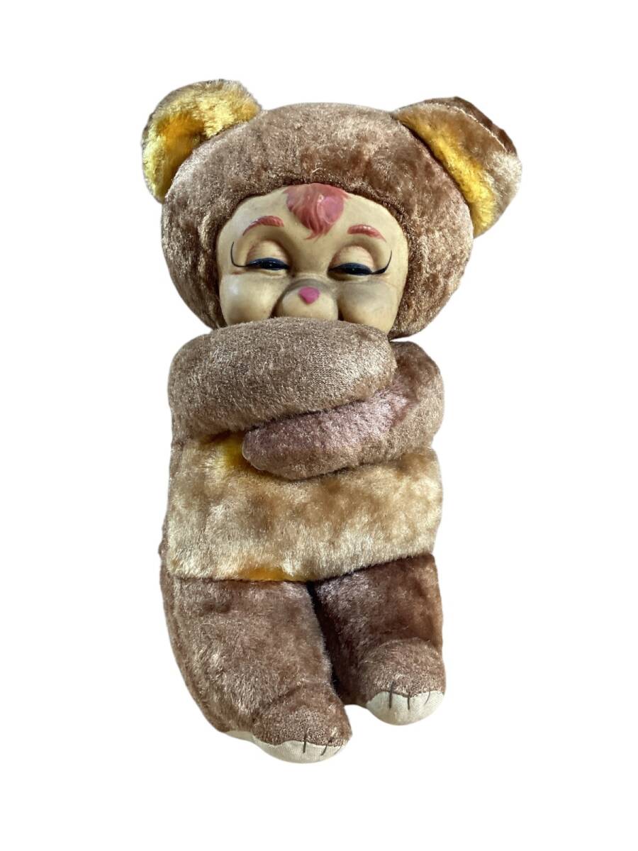 希少 アンティーク ベアー クマ ぬいぐるみ ビンテージ レトロ 昭和 当時物 ☆ 希少 アンティーク クマ ハグぬいぐるみ 全長約30 茶色 レア