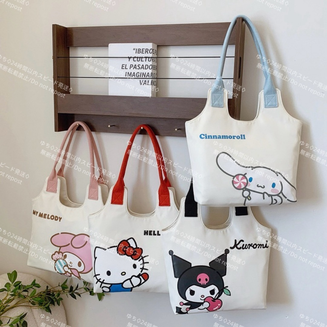 海外限定 サンリオ シンプル トートバッグ ハンドバッグ サブバッグ 肩掛け 手提げ オシャレ 可愛い ハローキティ_画像2