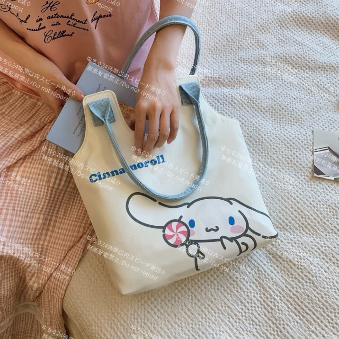 海外限定 サンリオ シンプル トートバッグ ハンドバッグ サブバッグ 肩掛け 手提げ オシャレ 可愛い シナモロール_画像4