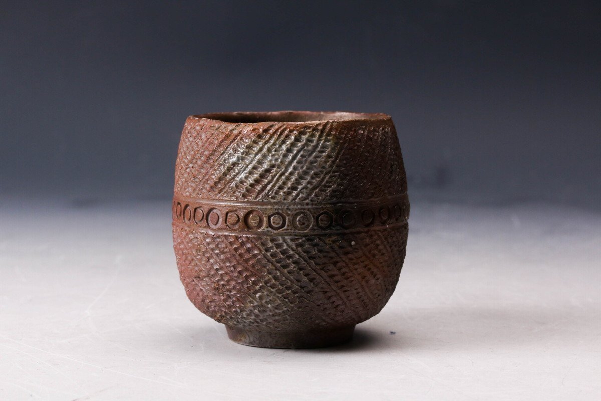 Yahoo!オークション - 【SAG】各見政峯 備前縄文酒呑 共箱 共布 本物保