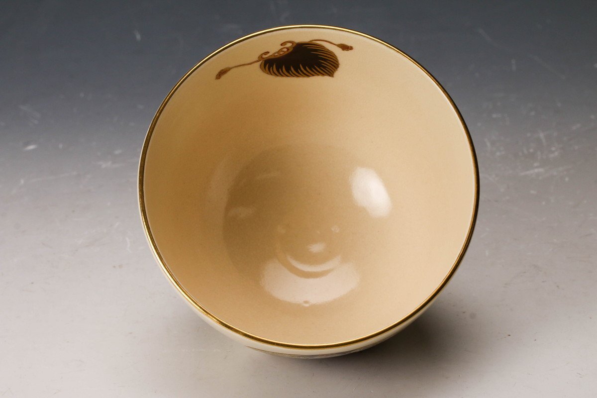 恵比寿大黒姿茶碗 祥平造 【新品未使用箱付き】 SAG】杉田祥平 清閑寺窯 色絵恵比寿大黒の姿画茶碗 共箱 共布