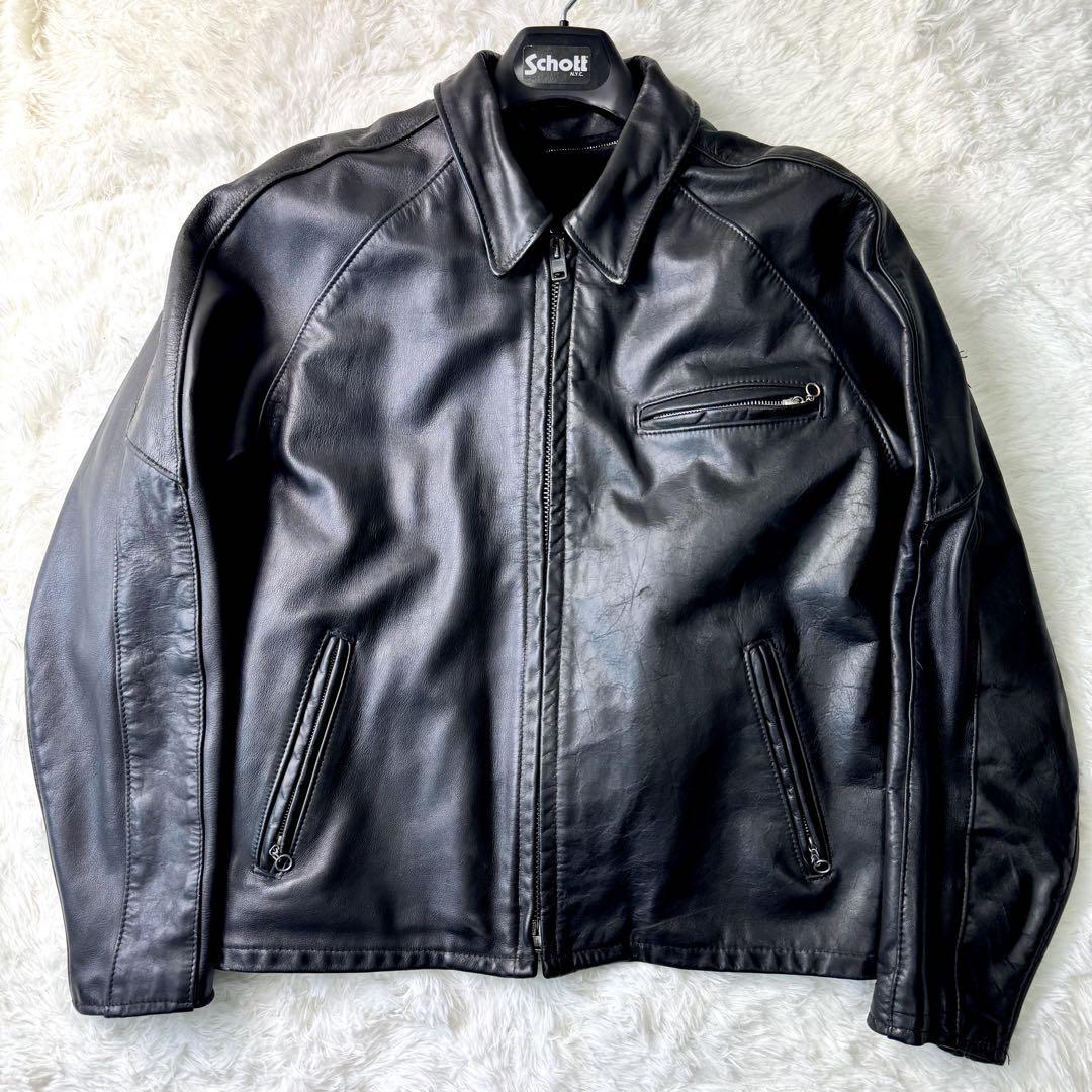 ✨希少✨ SCHOTT ライナー付き ライダースジャケット ブラック 42 黒 希少モデル/42サイズschott ライダースジャケット シングル