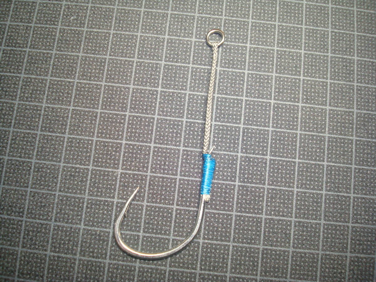 自作アシストフック　６本セット　シャウトヘビースパーク　3/0　アバニアシストリーダー　137lb　ジギング_画像3