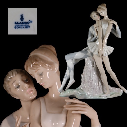 LLADRO リヤドロ 道化師とバレリーナ 蔵出し品 LLADRO リヤドロ 道化師とバレリーナ 置物(リヤドロ