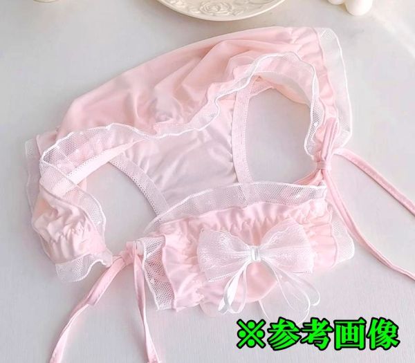 b422 フリル ヒモパン【XLサイズ】ロリータ リボン レース 紐パン フリフリ パンツ コスプレ 衣裝 撮影 大きいサイズ 緑