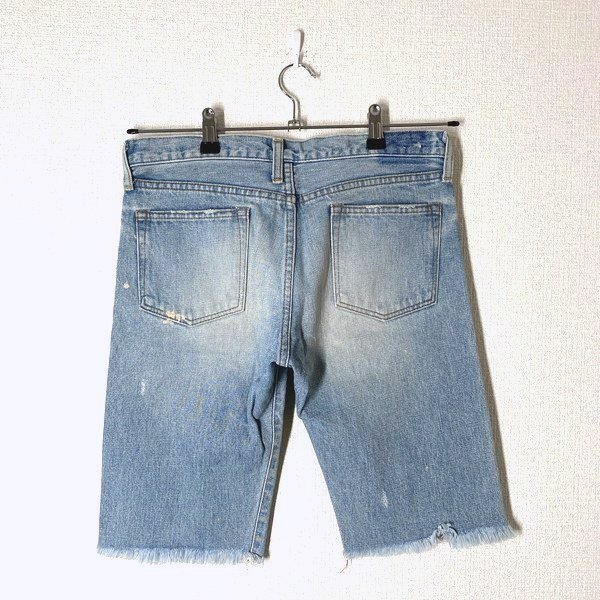 green グリーン 加工 デニム ショートパンツ 29 インディゴ ショーツ KA2087_画像2