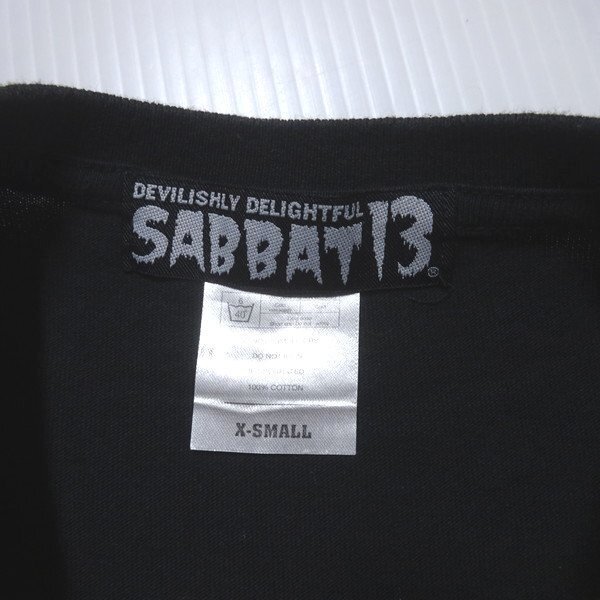 【XSサイズ】SABBAT13 サバトサーティーン 半袖 ロゴ Tシャツ ブラック 黒 スパイダー 蜘蛛 AA6747_画像4