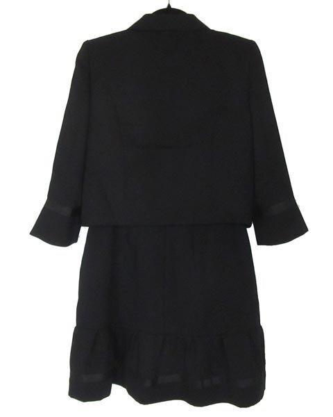 FOXEYフォクシージャケット黒美品定価10万円 フォクシー FOXEY 黒 ジャケット スカート セット 42