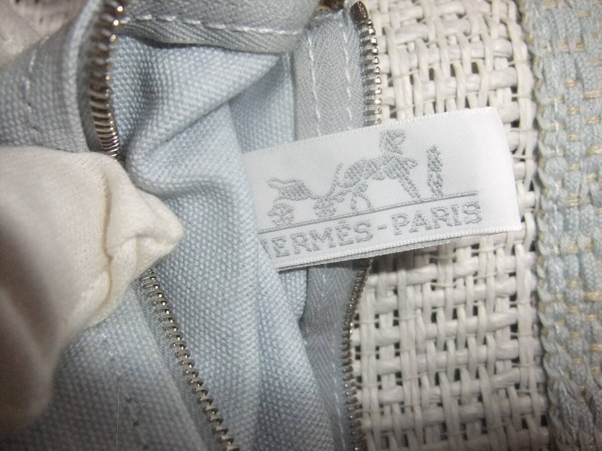 未使用 HERMES cabas de plage GM エルメス ガバス ビーチバッグ トートバッグ シルバー金具の画像7
