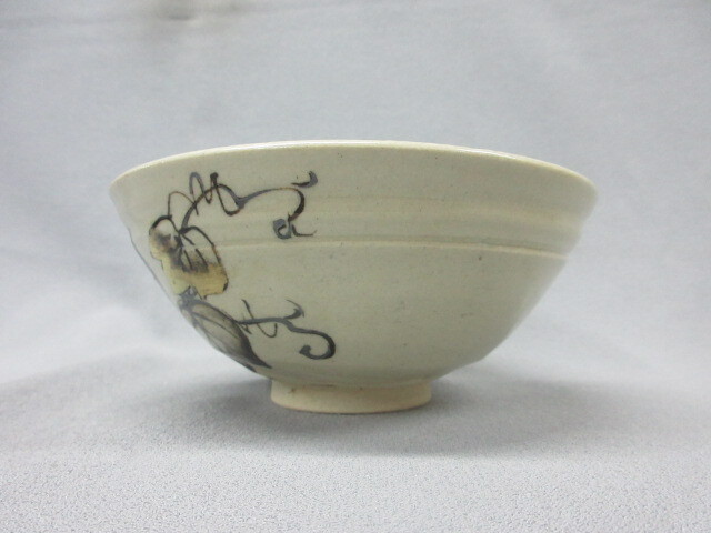真葛 香斎 茶碗 茶道具 茶道 美術品 陶芸 古美術 骨董品 本物保証】 ♪ 「初代 真葛香斎(4代 宮川香斎)」造 朝顔絵茶碗