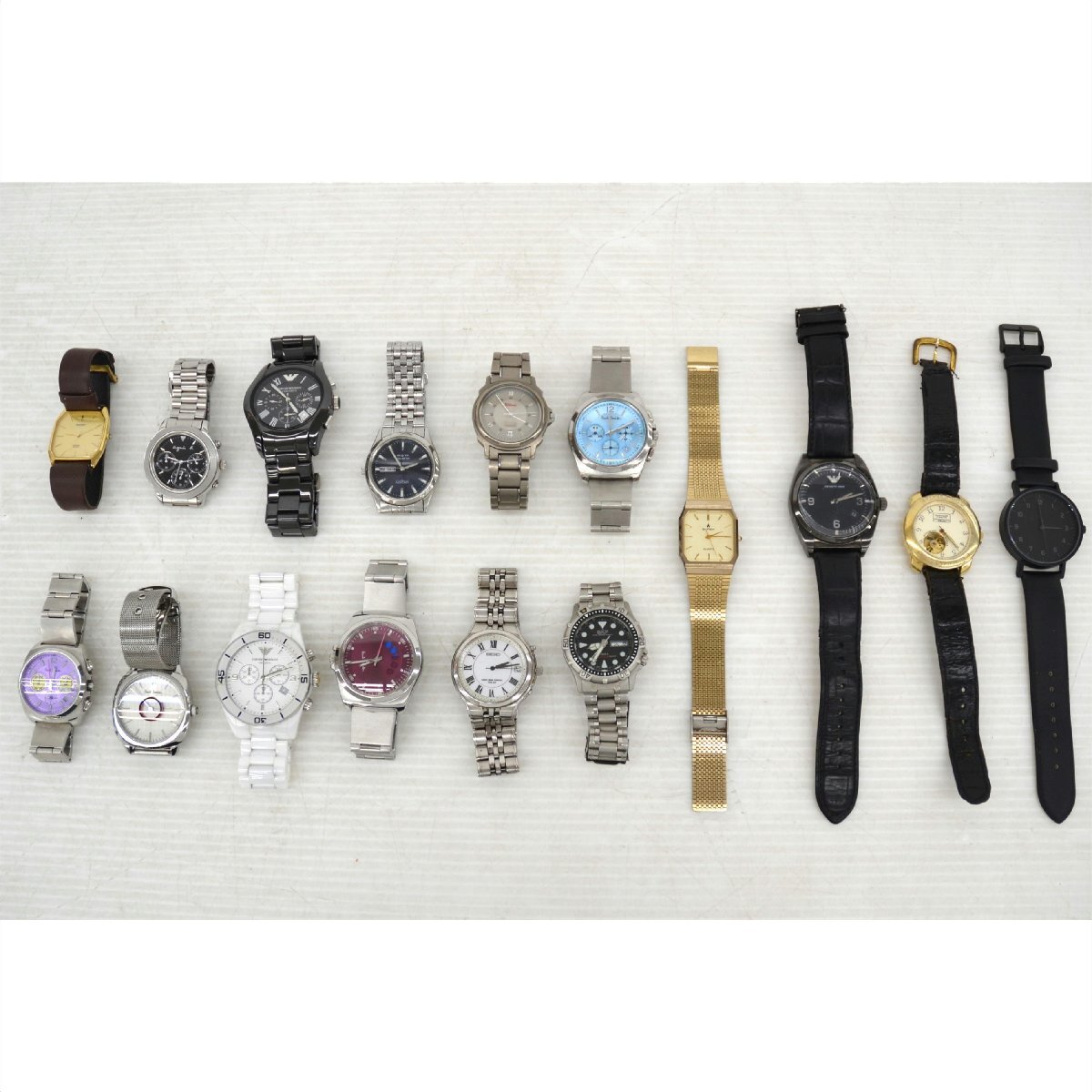 ジャンク時計15点セット 1円【ジャンク】 /SEIKO,ポールスミス,アルマーニ他 時計16点
