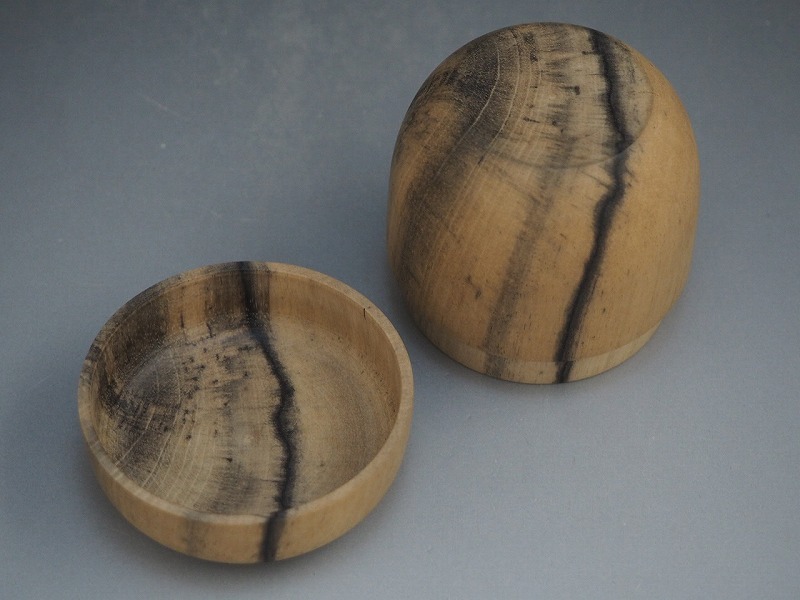 茶道具 天然木 黒柿製 無垢彫 綺麗な木目の棗 M 2930 Amazon.co.