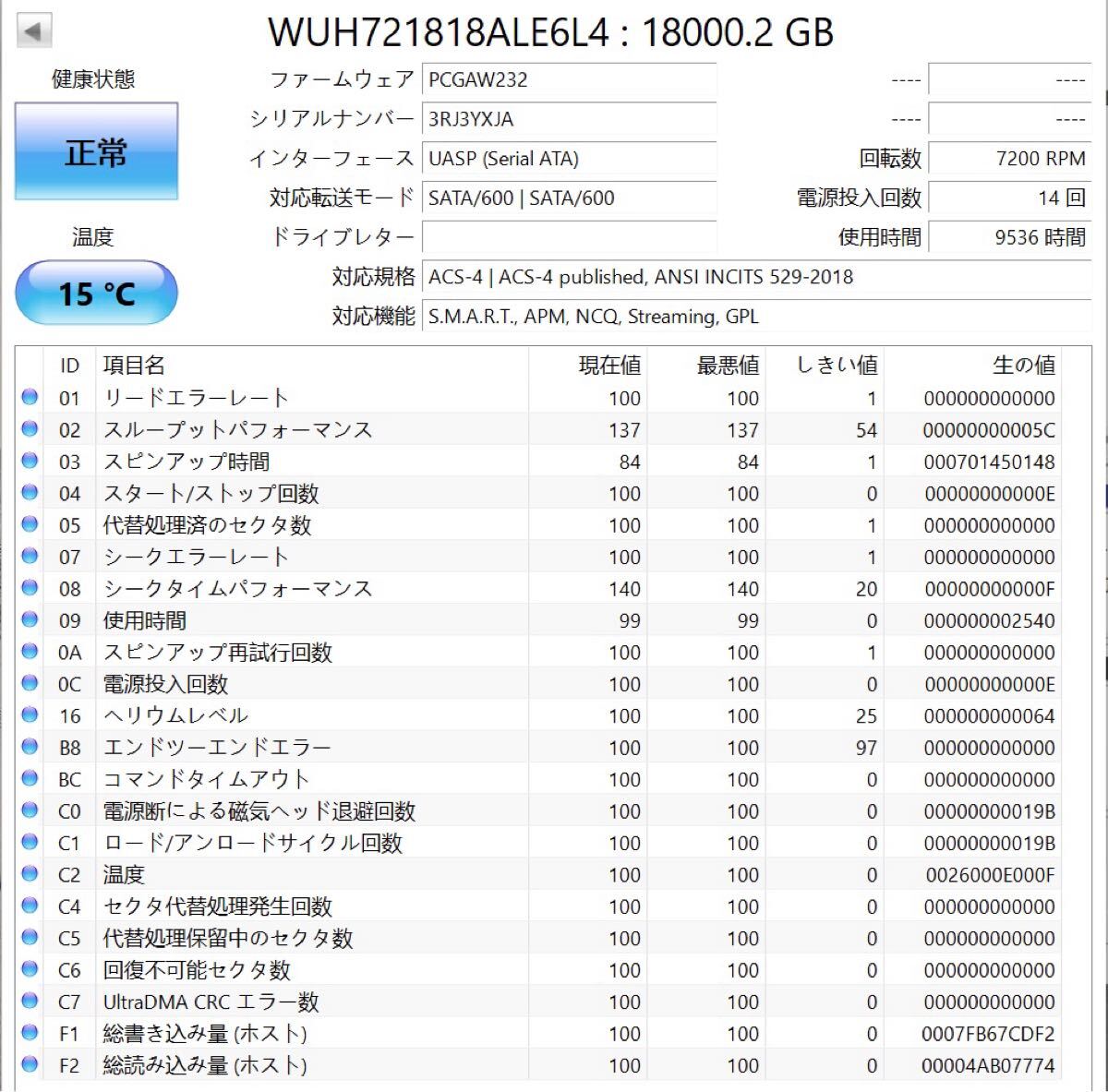 使用時間50h程度 短稼働時間 大容量HDD WD 18TB HC550 NAS Amazon.com: Western Digital DC HC550 18TB 512MB SATA Ultra SE NP3