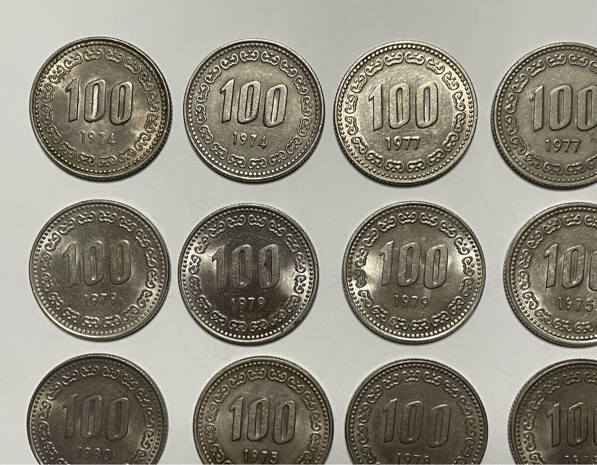 古銭 韓国コイン 韓国硬貨 100ウォン 24枚まとめ 古銭 海外貨幣 韓国古銭 韓国硬貨 韓国コイン 旧100ウォン 30枚