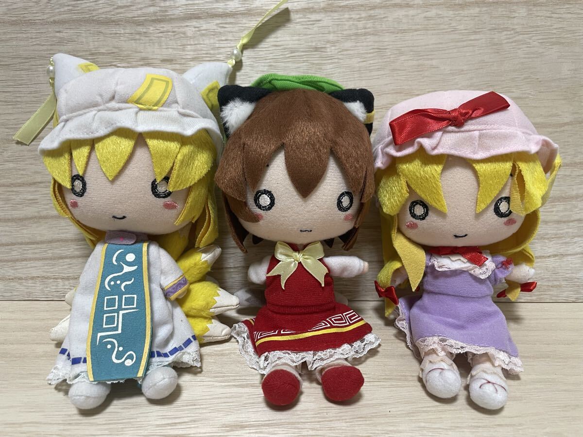 東方プロジェクト すくすく風ぬいぐるみ 八雲家3点セット 現状品】東方プロジェクト ふにふにぬいぐるみ 八雲一家 3体