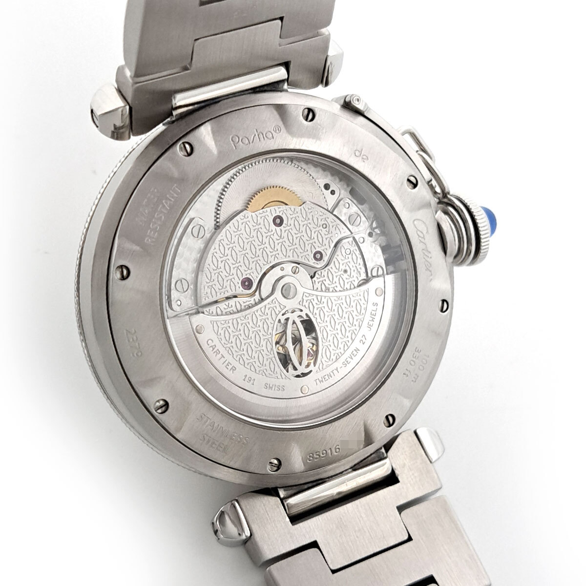 カルティエ パシャ コンベックスグリッド 38mm Overhauled W31059H3 自動巻き ステンレススティール メンズ CARTIER 中古 【時計】_画像5