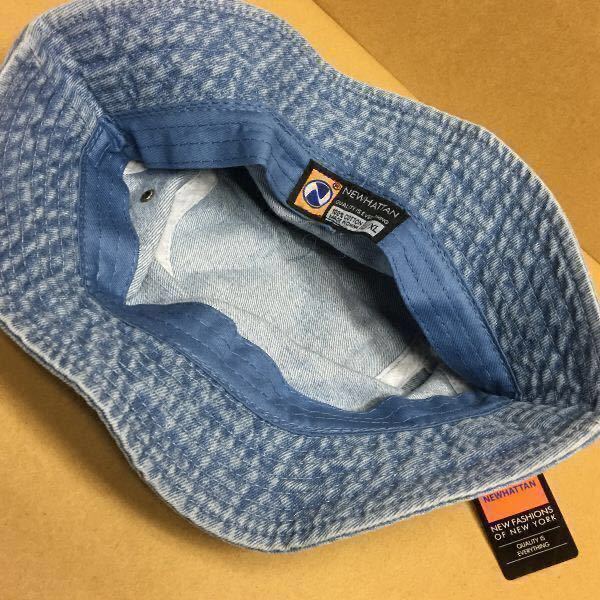 NEWHATTAN デニムハット ライトブルー L/XLサイズ バケットハット バケハ ニューハッタン 帽子★_画像3