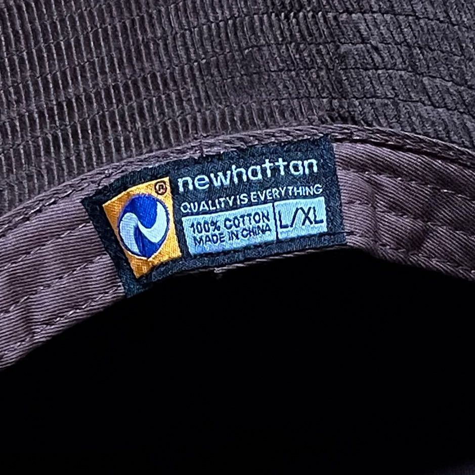 NEWHATTAN コーデュロイ ダークブラウン ハット L/XLサイズ 茶色 ダークチョコレート バケットハット バケハ ニューハッタン 帽子 無地★_画像3