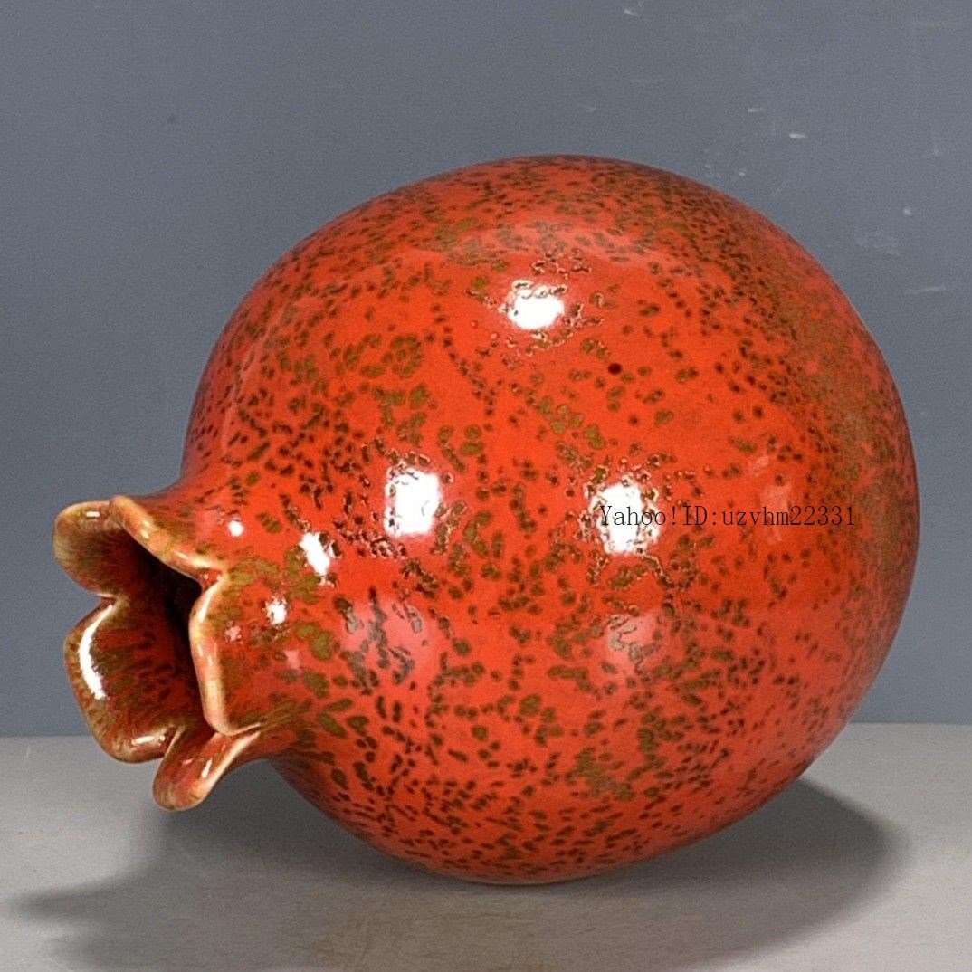 清雍正霽紅釉石榴花瓶 景徳鎮 陶磁器 装飾品 現代工芸品美術品 置物 清雍正霽紅釉石榴花瓶 景徳鎮 陶磁器 装飾品 現代工芸品美術品