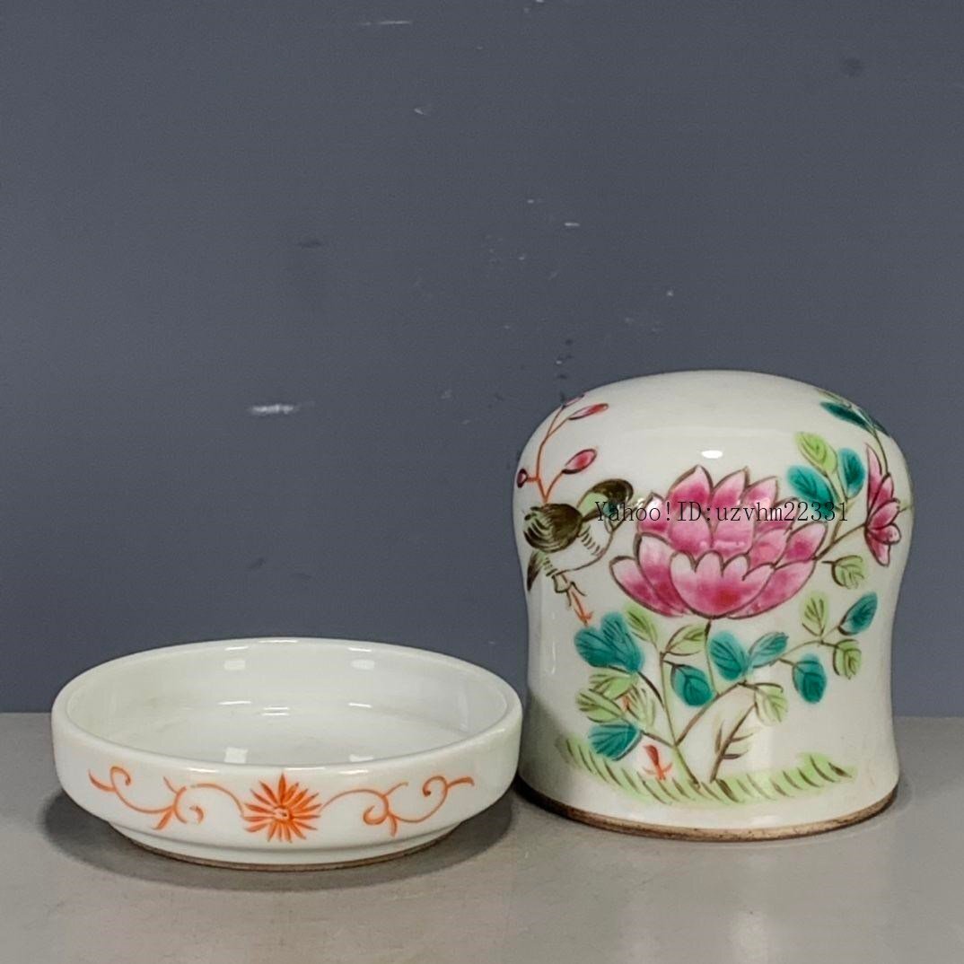 パステル花卉花鳥蓋猪口サイコロ猪口  景徳鎮 陶磁器 装飾品 現代工芸品 置物 パステル花卉花鳥蓋猪口サイコロ猪口 景徳鎮 陶磁器 装飾品 現代