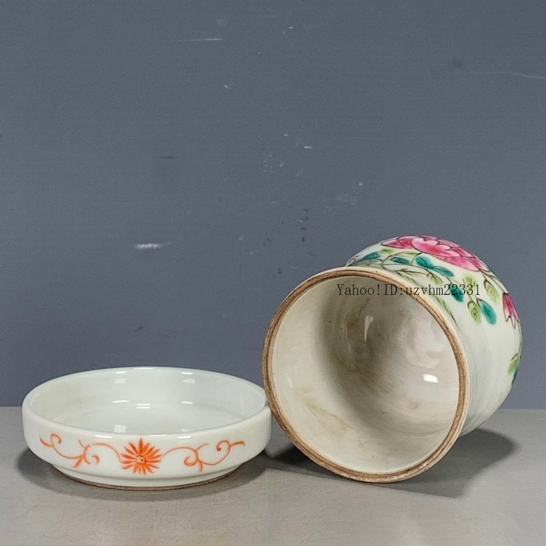 パステル花卉花鳥蓋猪口サイコロ猪口  景徳鎮 陶磁器 装飾品 現代工芸品 置物 パステル花卉花鳥蓋猪口サイコロ猪口 景徳鎮 陶磁器 装飾品 現代