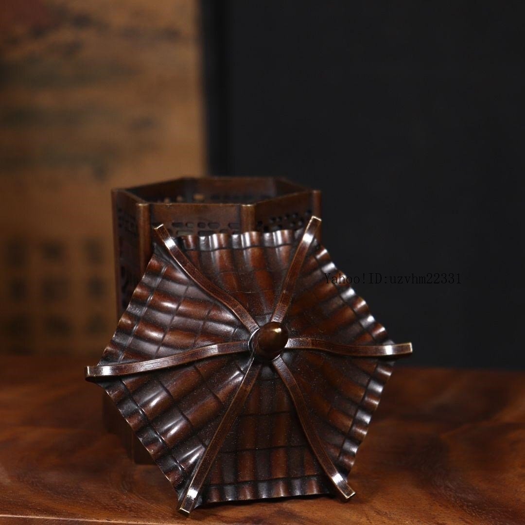 銅製 亭子薫香炉 茶道具 香道具 装飾品 工芸品 美術品 置物 銅器 薫香炉 盤香炉 香道具 茶道具 装飾品 工芸品 置物