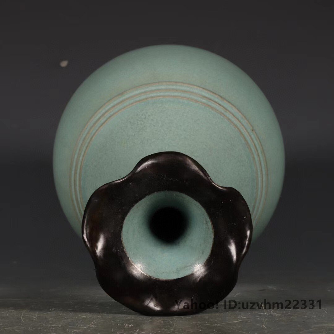 中国古美術中国古陶磁器宋時代汝窯花口瓶古 玩民国期頃茶道具 花入 唐物希少 中国古美術中国古陶磁器宋時代汝窯花口瓶古 玩民国