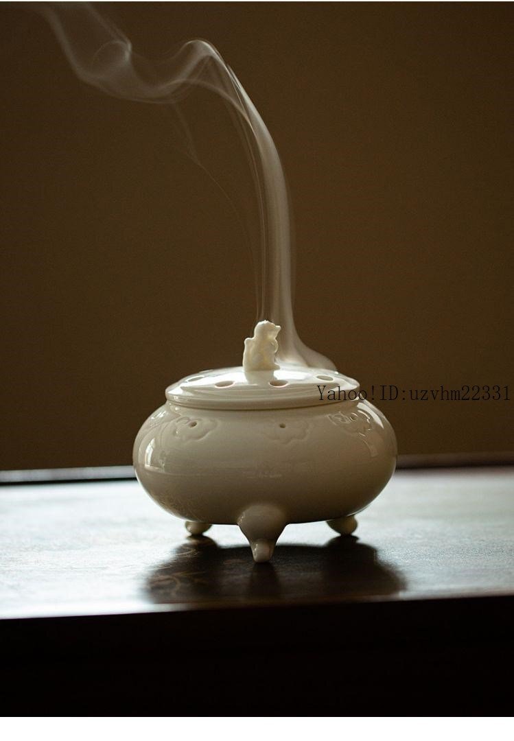 茶道具 香道具 醒獅 白磁三足香炉  工芸品 美術品 置物 茶道具 香道具 醒獅 白磁三足香炉 工芸品 美術品 置物 2025年最新】