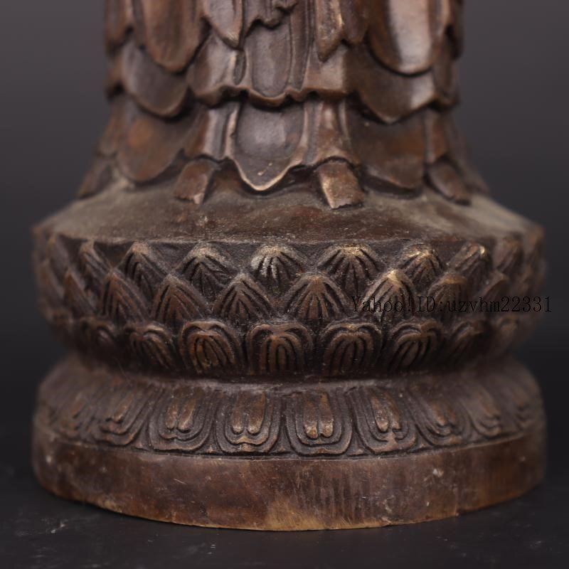 【美品】仏教美術　観音　仏像　銅製　置物　インテリア　工芸品　美術品　A3059 仏教美術 観音 仏像 置物