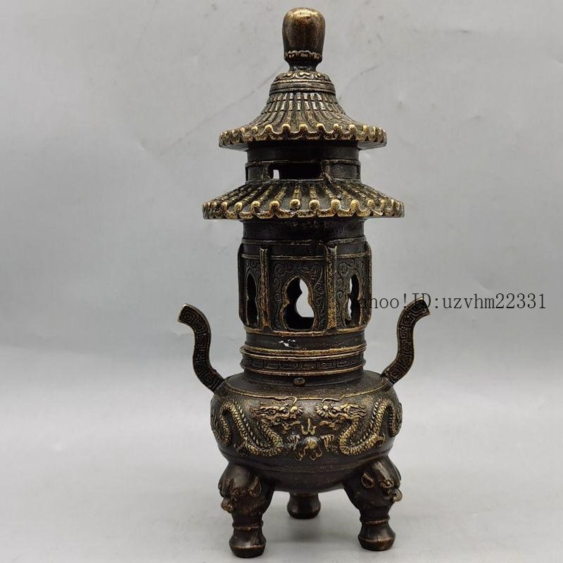 双龍戯珠塔香炉 香道具 仏具 工芸品 美術品 置物 李志明 銅彫『双龍戯珠大香炉』 - 国内外の優れた伝統工芸品