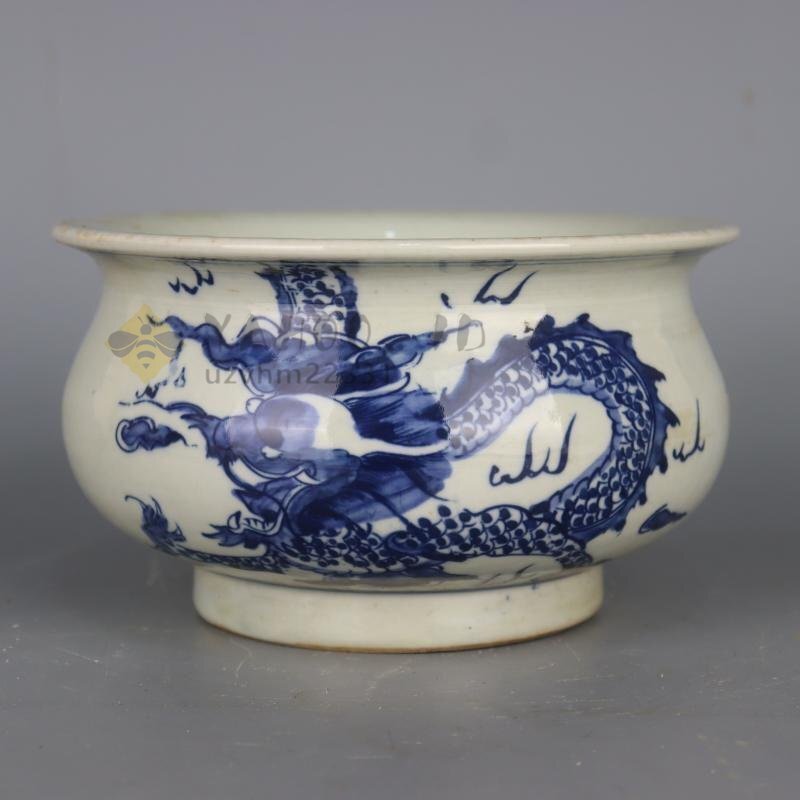清康煕青花竜紋香炉 茶道具 香道具 装飾品 現代工芸品 置物 清康煕青花竜紋香炉 茶道具 香道具 装飾品 現代工芸品 置物