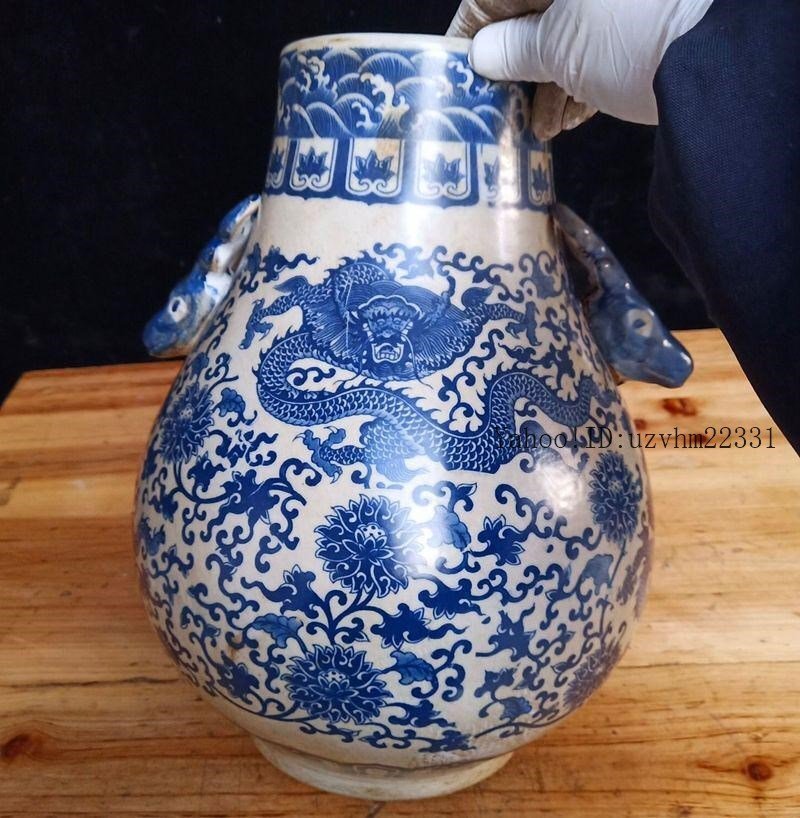 青花磁 鹿頭尊 置物 景徳鎮 陶磁器 装飾品 現代工芸品 美術品 青花磁 鹿頭尊 置物 景徳鎮 陶磁器 装飾品 現代工芸品 美術
