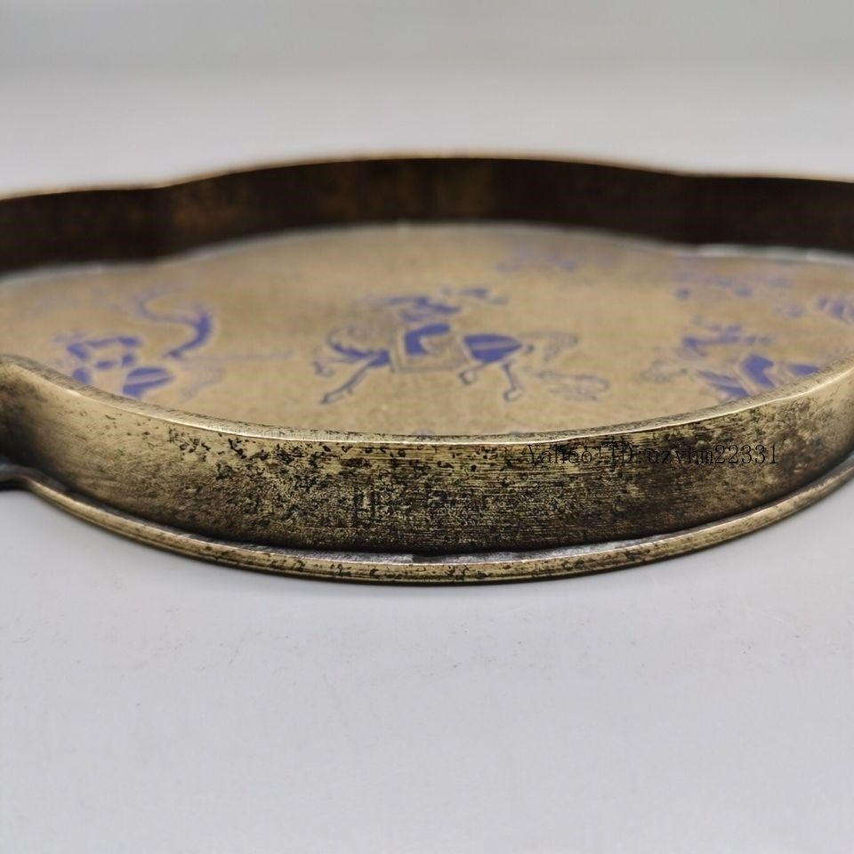 銅 細工 中国茶器 樹紋狩猟図 銅盤 果盤 茶盤銅  茶道具  置物 銅 細工 中国茶器 樹紋狩猟図 銅盤 果盤 茶盤銅 茶道具 置物