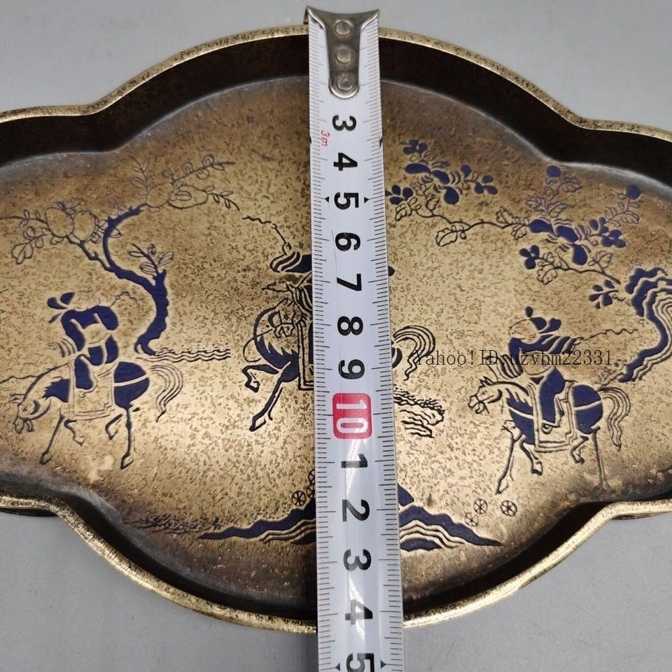 銅 細工 中国茶器 樹紋狩猟図 銅盤 果盤 茶盤銅  茶道具  置物 銅 細工 中国茶器 樹紋狩猟図 銅盤 果盤 茶盤銅 茶道具 置物
