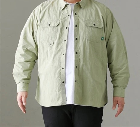 4Lサイズ!高貴紳士的!ブランド品!ウッズフィールド!サラッと軽い!長袖オーバーシャツ!一枚着でも!サラッと羽織ってジャケット風に!_画像9