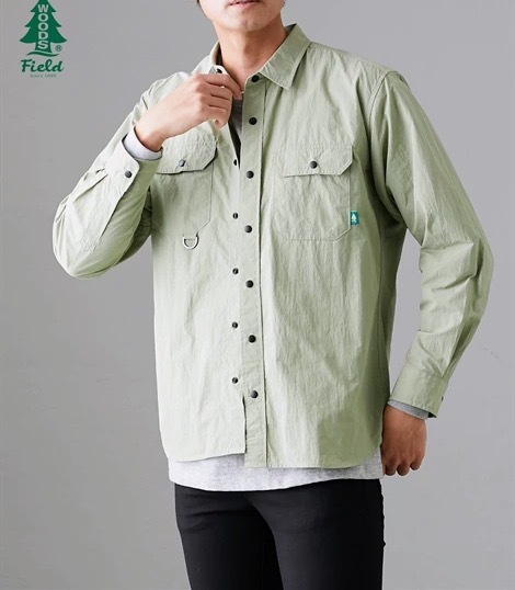 4Lサイズ!高貴紳士的!ブランド品!ウッズフィールド!サラッと軽い!長袖オーバーシャツ!一枚着でも!サラッと羽織ってジャケット風に!_画像1