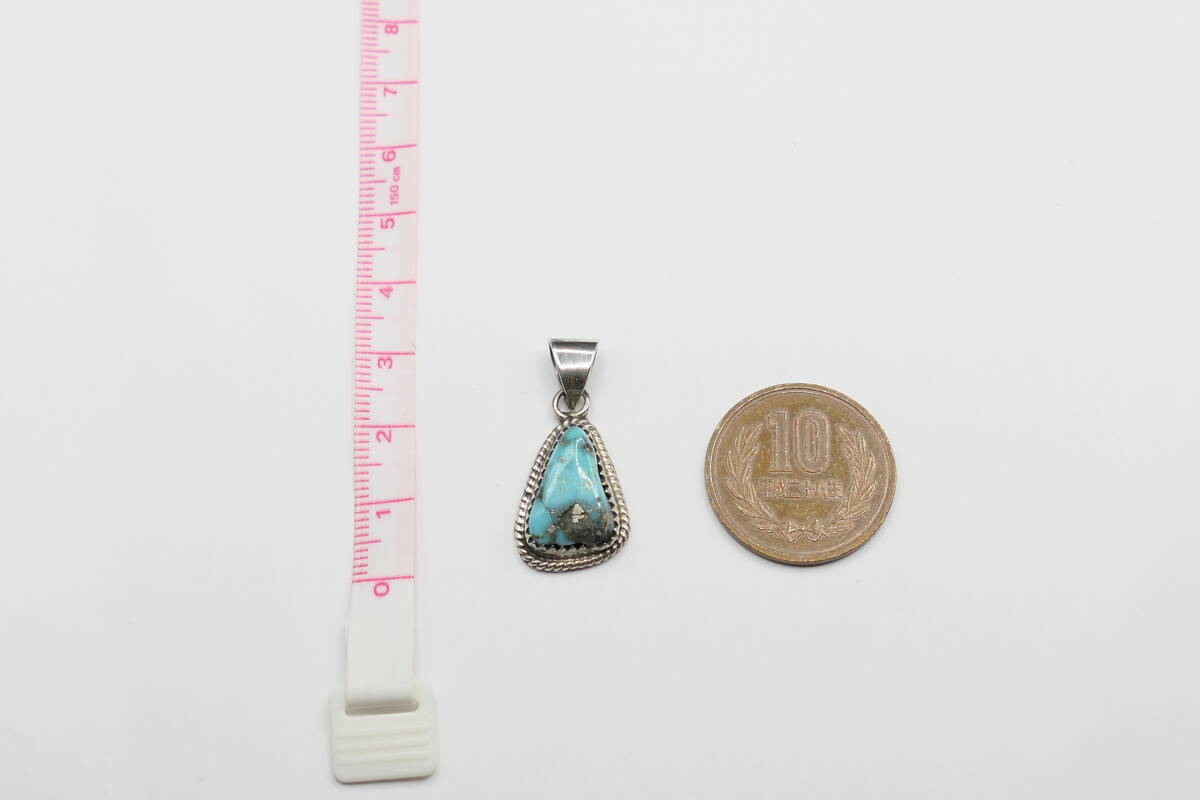 美品　ナバホ　ランニングベアスタジオ　ターコイズ　ネックレス　トップ　R.B
