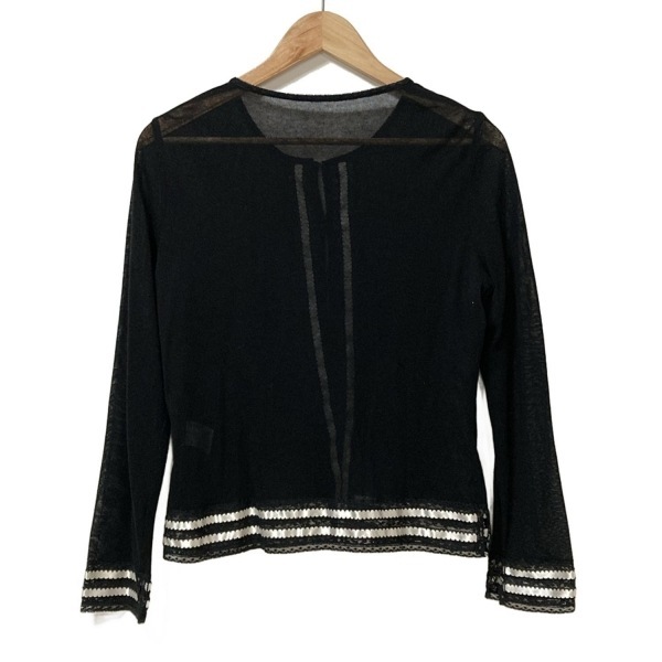 レリアン Leilian カーディガン サイズ11 M - 黒×白 レディース 長袖 美品 トップス_画像2
