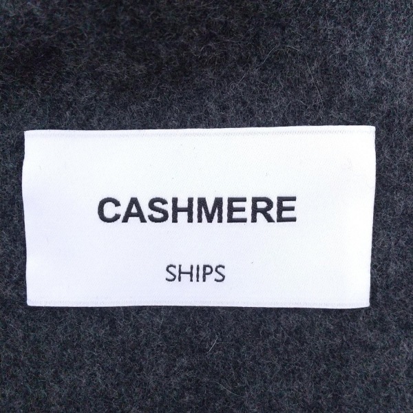 シップス SHIPS - カシミヤ ダークグレー フリンジ 美品 マフラー