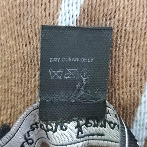  Salvatore Ferragamo FERRAGAMO/SalvatoreFerragamo - кашемир, шелк темно-коричневый × темно-синий × мульти- полоса прекрасный товар muffler 