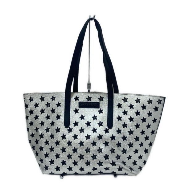 JIMMY CHOO シルバー スタースタッズ ハンドバッグ トートバッグ ジミーチュウ JIMMY CHOO トートバッグ - レザー 黒×シルバー