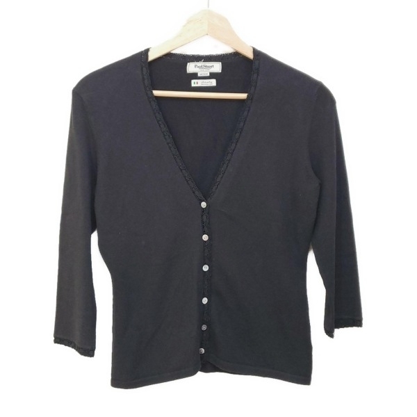  paul (pole) Stuart PaulStuart кардиган размер M - чёрный женский длинный рукав / гонки прекрасный товар tops 