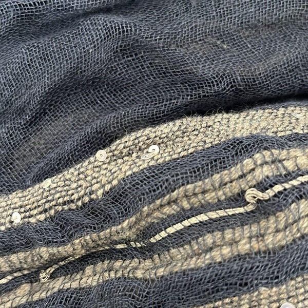 エトロ ETRO ストール(ショール) - リネン、カシミヤ、シルク ネイビー×ダークグレー×ベージュ 美品 マフラー_画像6