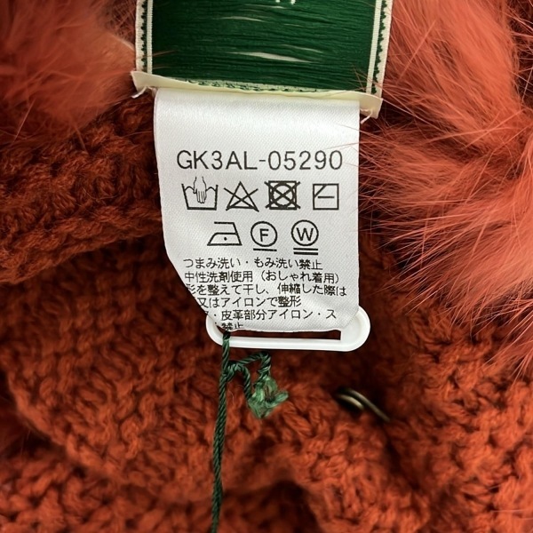 シビラ Sybilla ストール(ショール) - ウール、ラビット レッドオレンジ 美品 マフラー_画像5